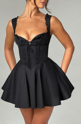 Fioreclo Adalene Mini Dress in Black