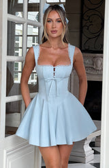 Fioreclo Adalene Mini Dress in Blue