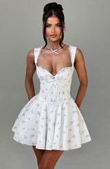Fioreclo Adalene Mini Dress in Multi Floral Print