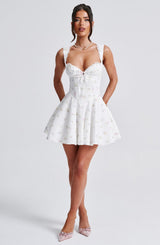 Fioreclo Adalene Mini Dress in Multi Floral Print