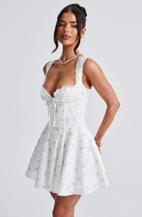 Fioreclo Adalene Mini Dress in Multi Floral Print