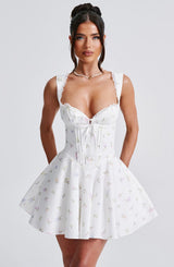 Fioreclo Adalene Mini Dress in Multi Floral Print