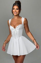 Fioreclo Adalene Mini Dress in Ivory