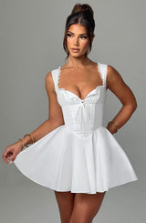 Fioreclo Adalene Mini Dress in Ivory