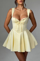 Fioreclo Adalene Mini Dress in Lemon