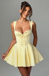 Fioreclo Adalene Mini Dress in Lemon
