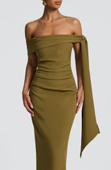 Fioreclo Addyson Maxi Dress in Deep Olive