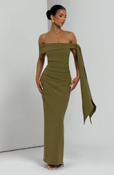 Fioreclo Addyson Maxi Dress in Deep Olive