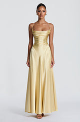 Fioreclo Adeline Maxi Dress in Lemon