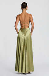 Fioreclo Adeline Maxi Dress in Light Olive