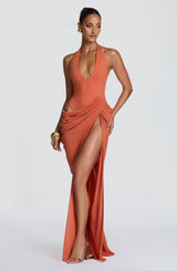 Fioreclo Adelyn Maxi Dress in Burnt Orange