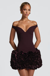 Fioreclo Adette Mini Dress in Plum