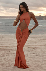 Fioreclo Aeshana Maxi Dress in Burnt Orange
