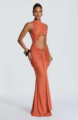 Fioreclo Aeshana Maxi Dress in Burnt Orange