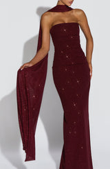 Fioreclo Agnessa Shawl in Wine Sparkle