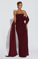 Fioreclo Agnessa Shawl in Wine Sparkle