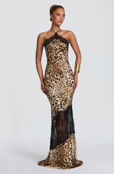 Fioreclo Agneta Maxi Dress in Leopard Print