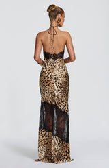 Fioreclo Agneta Maxi Dress in Leopard Print