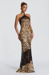 Fioreclo Agneta Maxi Dress in Leopard Print
