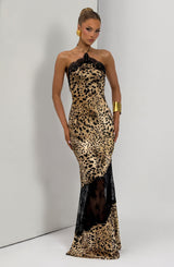 Fioreclo Agneta Maxi Dress in Leopard Print