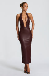 Fioreclo Ainslie Midi Dress in Burgundy