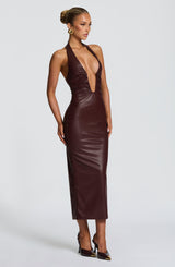 Fioreclo Ainslie Midi Dress in Burgundy