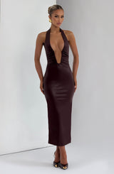 Fioreclo Ainslie Midi Dress in Burgundy