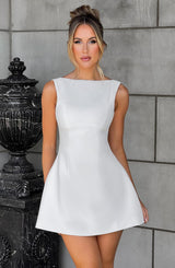 Fioreclo Alanis Mini Dress in Ivory