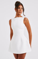 Fioreclo Alanis Mini Dress in Ivory