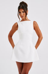 Fioreclo Alanis Mini Dress in Ivory