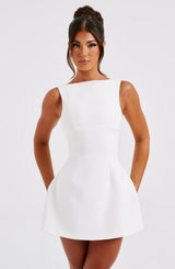 Fioreclo Alanis Mini Dress in Ivory