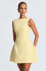 Fioreclo Alanis Mini Dress in Lemon