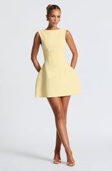 Fioreclo Alanis Mini Dress in Lemon