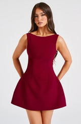 Fioreclo Alanis Mini Dress in Wine