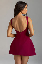 Fioreclo Alanis Mini Dress in Wine
