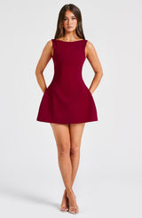 Fioreclo Alanis Mini Dress in Wine