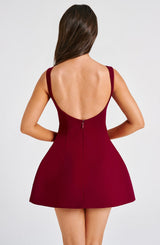 Fioreclo Alanis Mini Dress in Wine