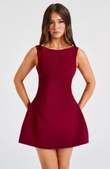 Fioreclo Alanis Mini Dress in Wine