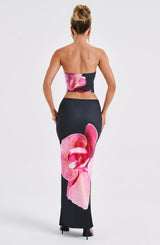 Fioreclo Alaris Maxi Skirt in Black Floral Print