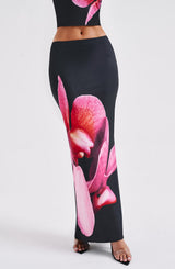 Fioreclo Alaris Maxi Skirt in Black Floral Print