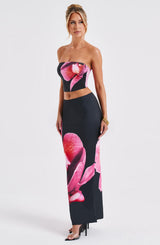 Fioreclo Alaris Maxi Skirt in Black Floral Print