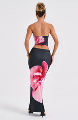 Fioreclo Alaris Maxi Skirt in Black Floral Print