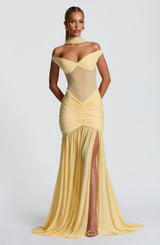 Fioreclo Alaya Maxi Dress in Lemon