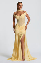 Fioreclo Alaya Maxi Dress in Lemon