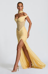 Fioreclo Alaya Maxi Dress in Lemon