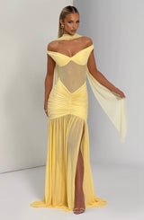 Fioreclo Alaya Maxi Dress in Lemon