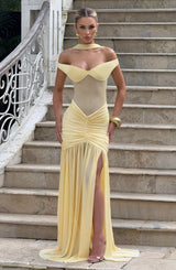 Fioreclo Alaya Maxi Dress in Lemon