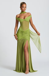 Fioreclo Alaya Maxi Dress in Olive