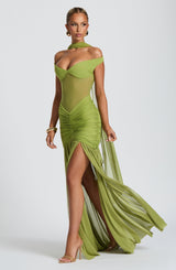 Fioreclo Alaya Maxi Dress in Olive