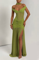 Fioreclo Alaya Maxi Dress in Olive